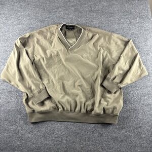 Eddie Bauer Mens XL Green Pullover Windbreaker Jacket Golf Hiking Pockets